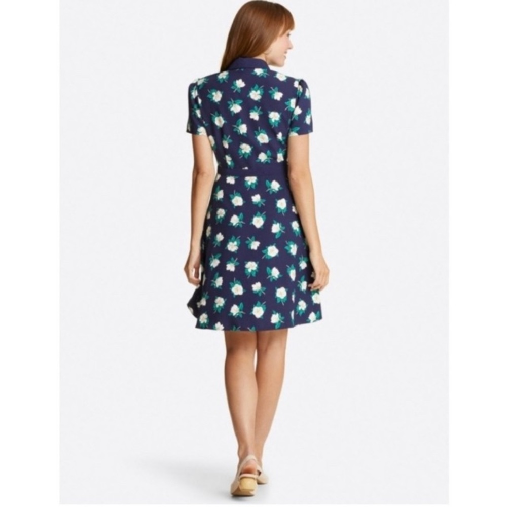 Draper James Faith Shirt Dress in Navy Magnolia, Size 10 - Picture 3 of 14